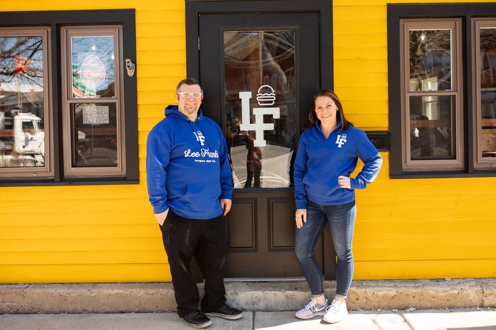 Lee Frank's owners outside the restaurant