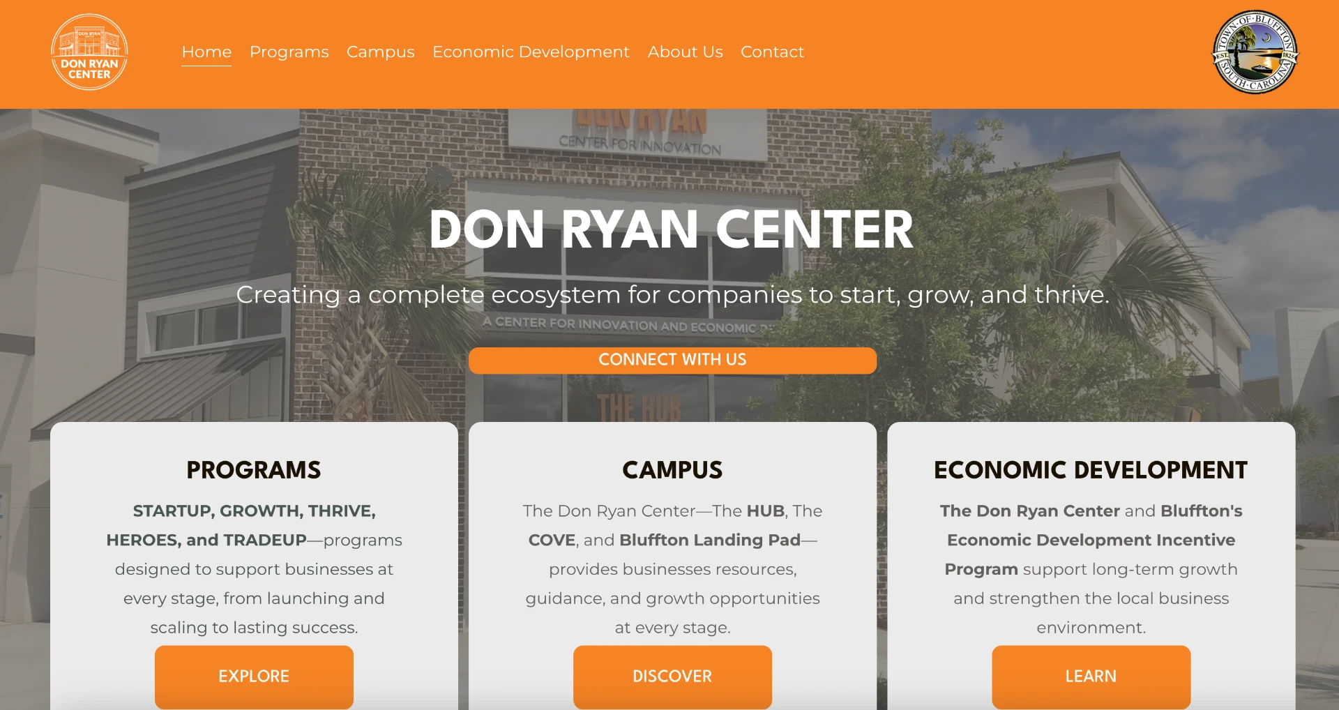 Don Ryan Center for Innovation website preview